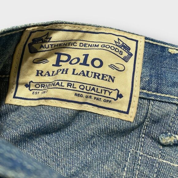 Polo Ralph Lauren Relaxed Straight Distress Repaired Carpenter Jeans 38x32 (c) - Picture 7 of 12